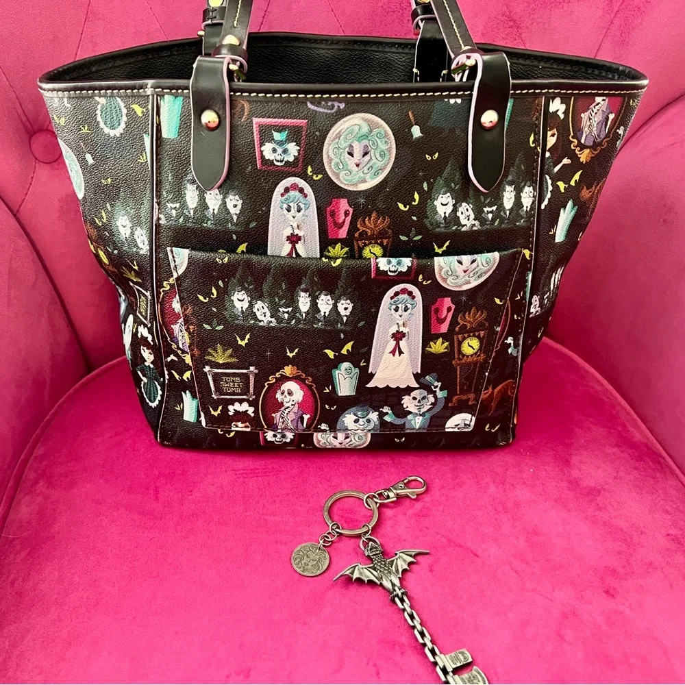 Dooney & Bourke - Disney Haunted Mansion Handbag & Keychain Rare Black Retired - Picture 4 of 16